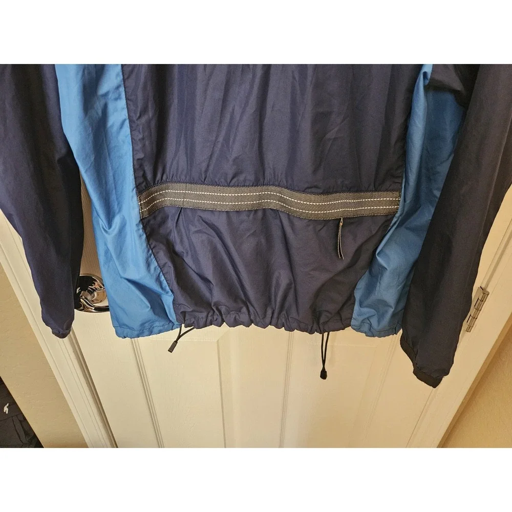 Nike Men's Blue Windbreaker Hoodie Jacket #56323 1/4 Zip Orange Logo, Size XL - Picture 5 of 11